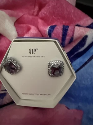 Bomb Party Earrings February 2025 A Surprising Stud Amethyst On Hematite ER55474 - Image 1 of 2