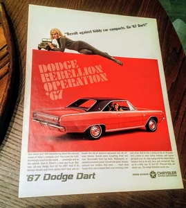 1967 Dodge Dart Vintage Magazine AD Advertisement Chrysler Motors - Picture 1 of 6