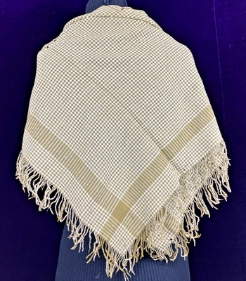 Regency Wool Woven Gingham Kerchief Fichu 1820 1830 Farm Chore Primitive Calico - Image 1 of 4