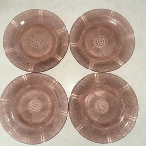 Fortecrisa Mexico set of 4 amethyst purple glass 9.83” dinner plates - Picture 1 of 12