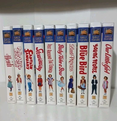 Lot Of 10 Shirley Temple VHS Cassettes. 1994 20th Century Fox (F027) - Image 1 of 4