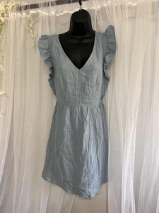 Cupshe Sommerkleid hellblau Rüschenärmel Gr. M - Bild 1 von 5