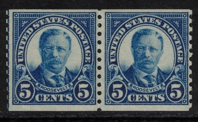 USA Scott 602 Horizontal Coil Pair Mint Hinged (1924) - Image 1 of 2
