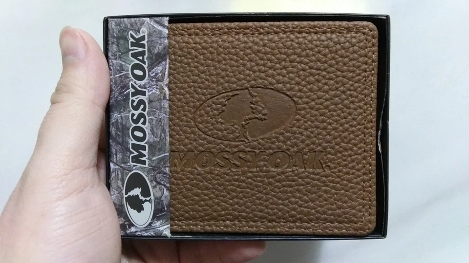 Cartera plegable de cuero Mossy Oak para hombre negra 4 tarjetas de crédito 1 identificación y facturas Foto 1 de 1