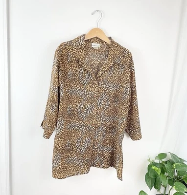 Blusa fluida manga 3/4 leopardo insecto guepardo moda Y2K de colección para mujer 18/20  Foto 1 de 4