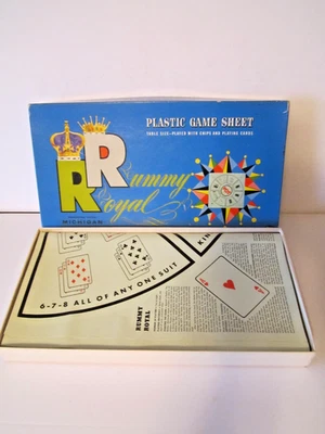 Rummy Royal Table Size Plastic Game Sheet with Chips #4713:100 - Whitman 1937 - Image 1 of 4