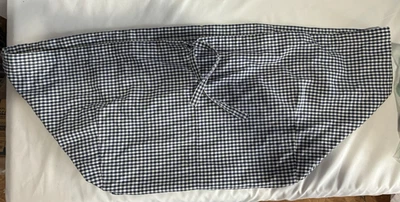 Forro de canasta Pottery Barn Kids Sabrina extra grande azul marino y blanco guinga PBK Foto 1 de 4