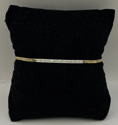 14k Yellow And White Gold Bracelet With Small Diamonds - Image 1 of 4