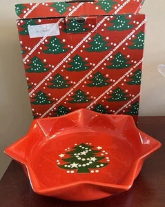 Waechtersbach Holiday Bowl Christmas Tree 10" Red Star Shaped Dish West Germany - Picture 1 of 11