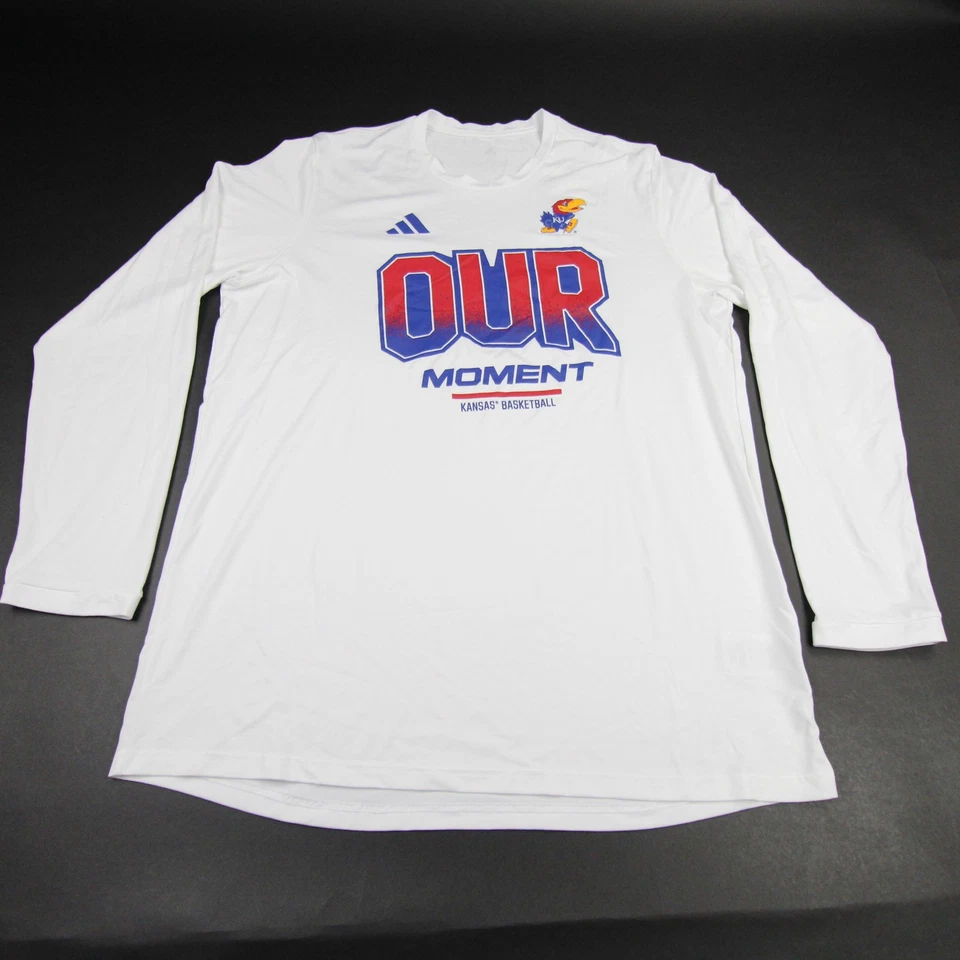 Kansas Jayhawks adidas Long Sleeve Shirt Men's White Used - Image 1 of 1