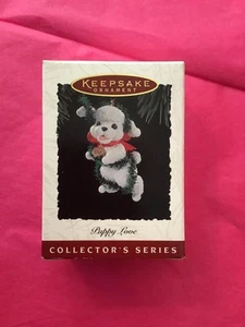 Hallmark Keepsake Ornament Puppy Love 1994 poodle 4th fourth dog white garland - Picture 1 of 1