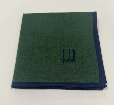 "PAÑUELO DE HOMBRE VINTAGE DUNHILL VERDE ALGODÓN BOLSILLO ARTE CUADRADO 18,5""" Foto 1 de 4