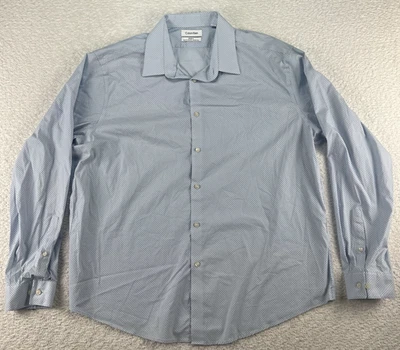 Calvin Klein Men's 2XL Blue Steel Slim Fit Stretch Wrinkle Free - Image 1 of 4