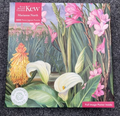 NEW Royal Botanic Gardens Kew Marianne North Flowers 1000 Piece Jigsaw Puzzle - Image 1 of 4