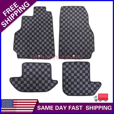 Alfombrillas 2 filas impermeables bandera a cuadros para Nissan GT-R R35 2009-2024 Foto 1 de 4