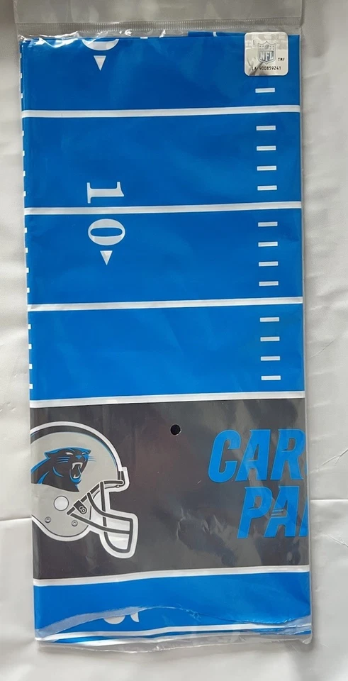 Party Table Cover 54x96" New  Carolina Panthers NFL Decorations Plastic/Reusable - Image 1 of 2