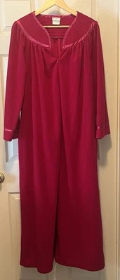 Bata vintage ADONNA para mujer grande de terciopelo magenta con cremallera abrigo bolsillos Foto 1 de 4