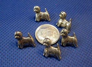 CONCHO 20 PIECES Small 10mm West Highland Terrier Dog Antique Silver Conchos NEW - Picture 1 of 3
