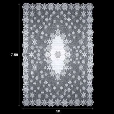 Christmas White Red Lace Tablecloth Dining Table Cloth Cover Wedding Party Home - Image 1 of 4