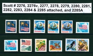 US Scott # 2276 - 2285A 12 Regular Issues MNH 1987-88 - Picture 1 of 2