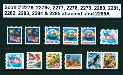 US Scott # 2276 - 2285A 12 Regular Issues MNH 1987-88 - Image 1 of 2