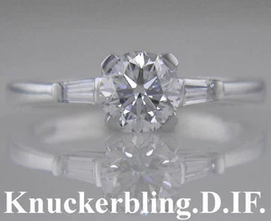 Diamond Engagement Ring Certified Brilliant Cut D IF 0.60ct 18ct White Gold - Picture 1 of 1