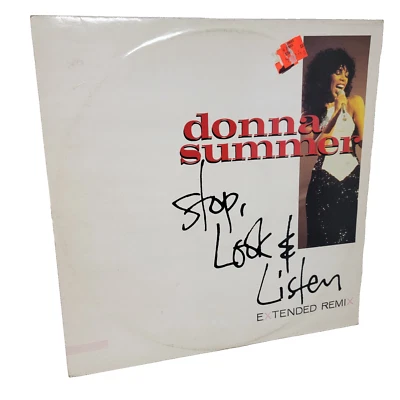 Donna Summer Stop Look & Listen UK M- 12" Vinyl Record Single + Free Sleeve Foto 1 de 4