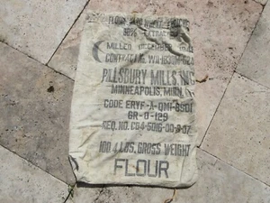 Original US Mehlsack Leinensack Flour 40er Jahre Mills Wheat Pillsbury Jute Sack - Bild 1 von 3