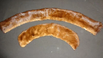 Lote de 2 collares vintage de piel de visón marrón Foto 1 de 4