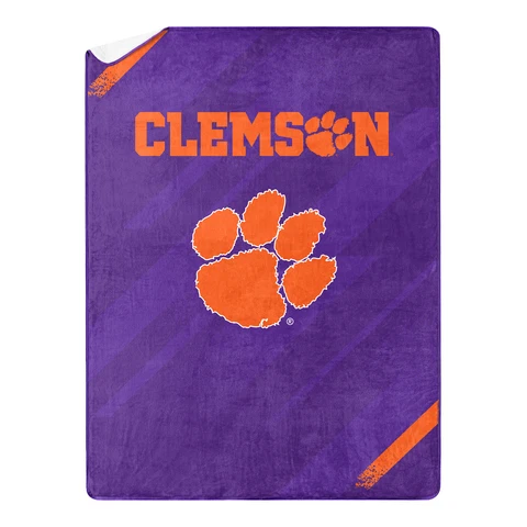 Northwest NCAA Clemson Tigers Silk Touch Sherpa Throw Blanket, 60"X80" Cover