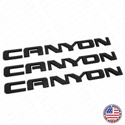 3x GMC Canyon puerta levadiza trasera insignia logotipo calcomanía emblema decoración negro mate Foto 1 de 4