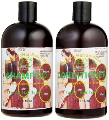 shampoo and conditioner set With Aloe vera-Vitamin E- Hemp-Castor Oil-Tea Tree- - Image 1 of 4