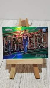 2018-19 Panini Prizm Joel Embiid Hyped! Green Prizm Insert #5 Philadelphia 76ers - Picture 1 of 2