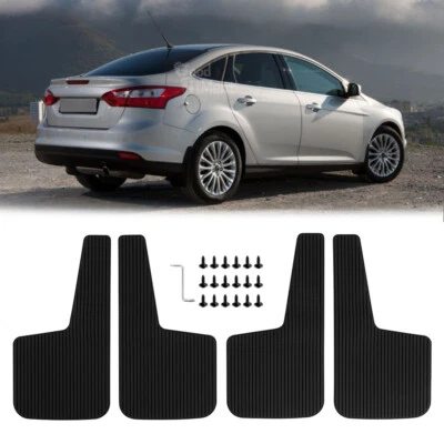 Juego de 4 guardabarros de goma negros para Ford Focus 2000-2018 Foto 1 de 4