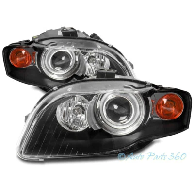 FOR 05-08 AUDI A4 QUATTRO S4 B7 HID TYPE PROJECTOR HEADLIGHT HEADLAMP LAMP BLACK - Image 1 of 4