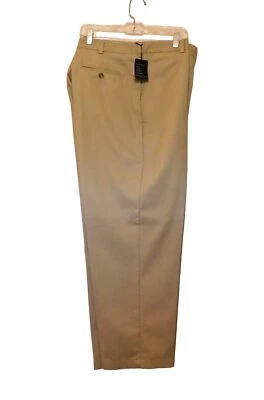 Arrow Pants 42x30 Tan Exact Fit Flat Front Polyester Blend NEW - Image 1 of 4