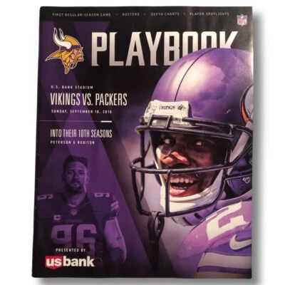 Vikings Packers NFL Program primeiro jogo da temporada regular no US Bank Stadium 2016 - Imagem 1 de 2
