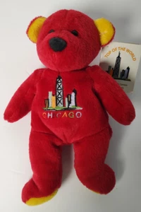 Peluche orsacchiotto Chicago Mary Meyer fagiolo peluche 8 pollici souvenir da viaggio - Foto 1 di 6