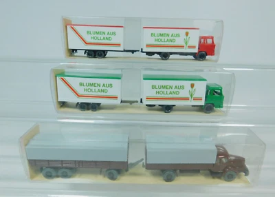 3X H0 1:87 LKW 480 Krupp+426 Magirus Blumen Holland, S.G.+Box #AU966-0,5 - Immagine 1 di 4