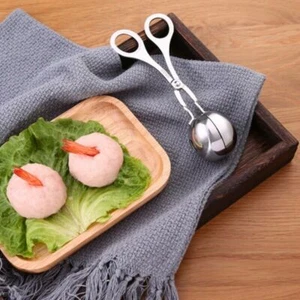 Stainless Steel Meatball Scoop Meat Baller Dough Tongs Ball Maker kitchen Tool - Picture 1 of 9