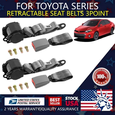 Durable Universal 3 Point Retractable Seat Belts For Toyota Land Cruiser 98-19 - Изображение 1 из 4