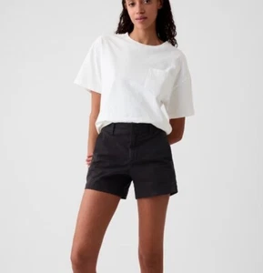 Gap 4" Downtown Khaki Shorts Black Size 10 Tall - Picture 1 of 7