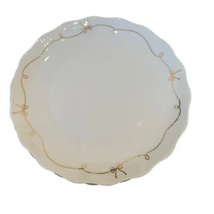 NEW 10 Strawberry Street Gold Bow Ribbon Dinner Plates 10.5in Set of 4 - Picture 1 of 12