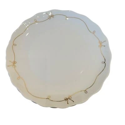 NUEVO 10 platos de cena Strawberry Street Gold Bow Ribbon 10,5 pulgadas juego de 4 Foto 1 de 4