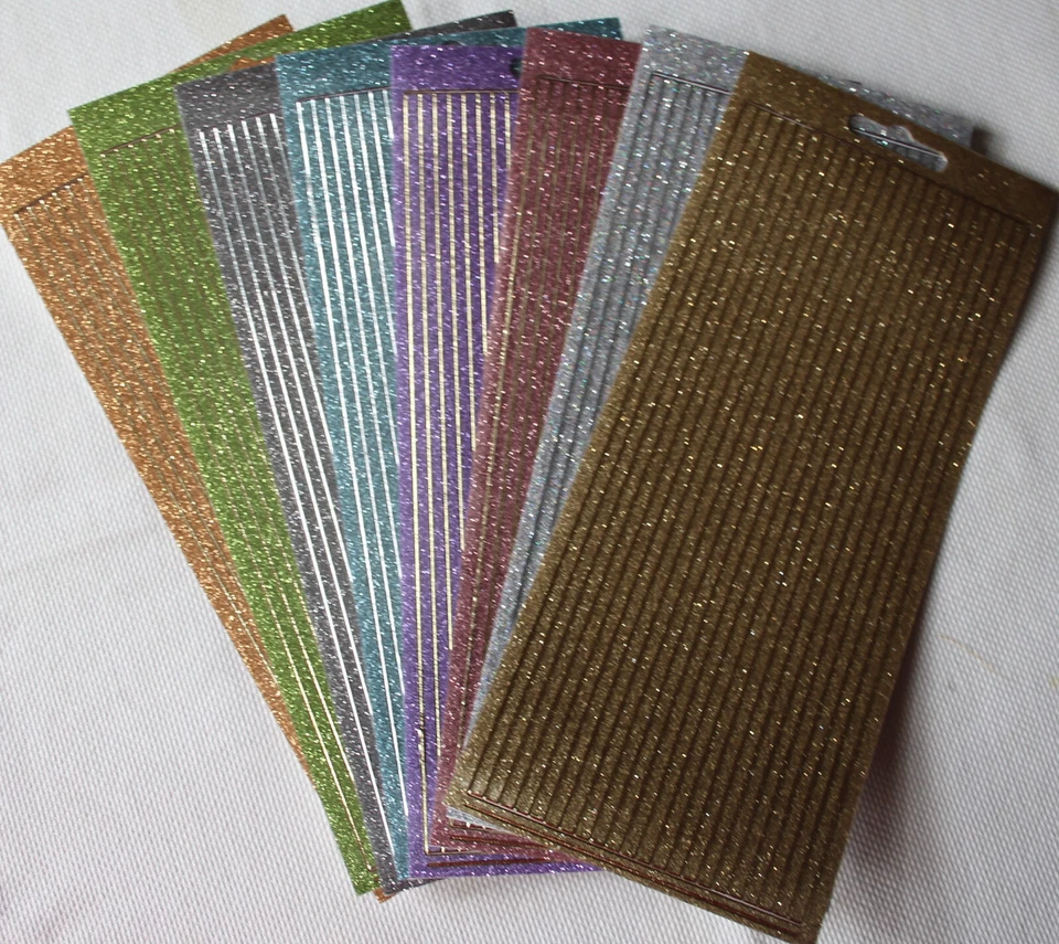 1 Stickerbogen Microglitterfolie "Linien, 4 mm", Jitttenmeier - Bild 1 von 1