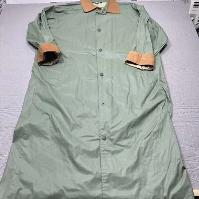 Бесплатная страна длинное пальто мужской XL зеленый коричневый кнопка открытый ветра вкладыш слой - Изображение 1 из 4