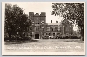 Indianola Iowa IA RPPC Simpson College Verwaltungsgebäude Foto Postkarte - Bild 1 von 2