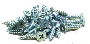 (100) NEW #10 X 3/4" FLAT HEAD PHILLIPS ZINC TYPE A TAPPING SCREWS RL - Picture 1 of 5