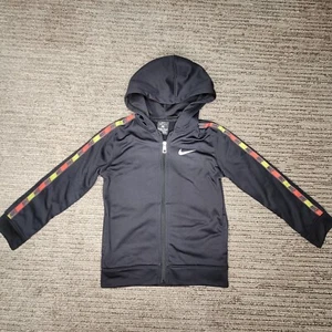 Nike Size 6 M Boys Full Zip Hoodie Dri Fit Long Sleeve Black - Picture 1 of 11