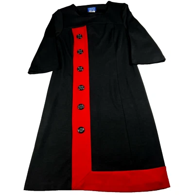 Женское платье Signature Collection от Vicki Wayne размер PM с черными красными пуговицами - Изображение 1 из 4